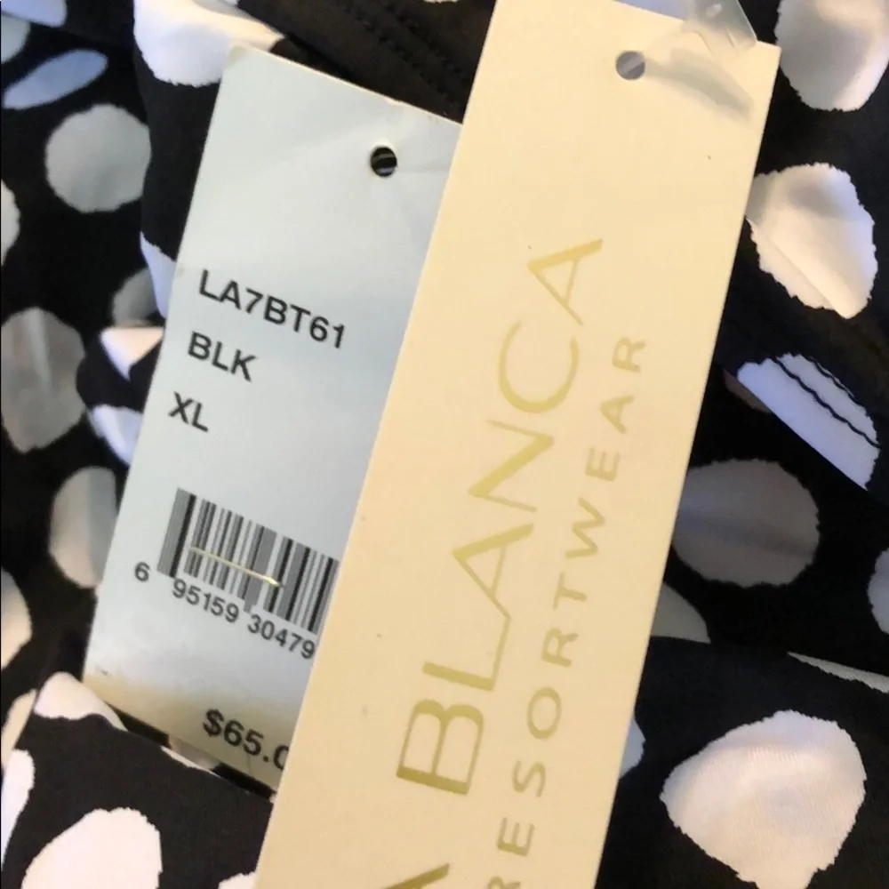 LA Blanca Polka Dot Swimsuit Tankini Top